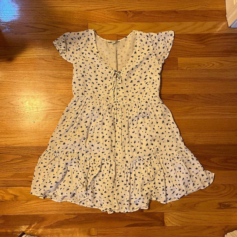 White Floral Babydoll Dress